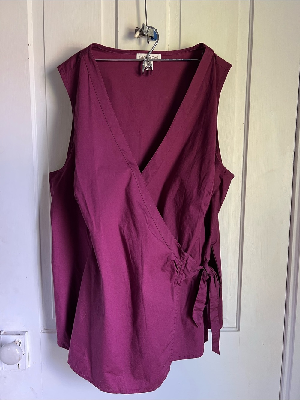 Coldwater Creek Women’s Sleeveless Wrap Tunic in Deep Berry Size 2XL